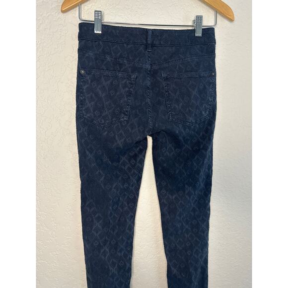 Pilcro and the Letterpress Script Jacquard Navy Blue Pants Size 25 Preppy Y2K - Picture 9 of 9